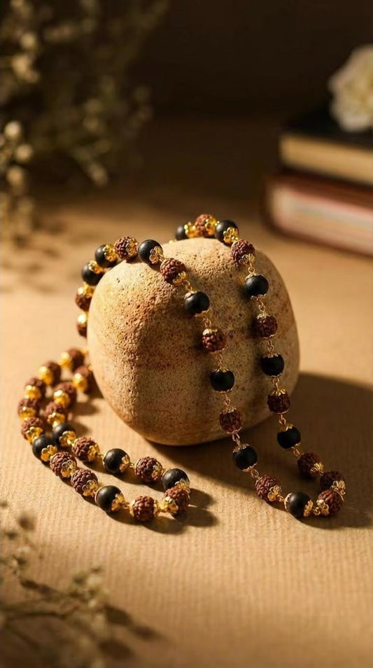The Ultimate Aura Shield: Divya Rudraksha & Karungali Mala